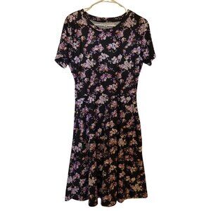 A-line Midi Floral Dress with Pockets